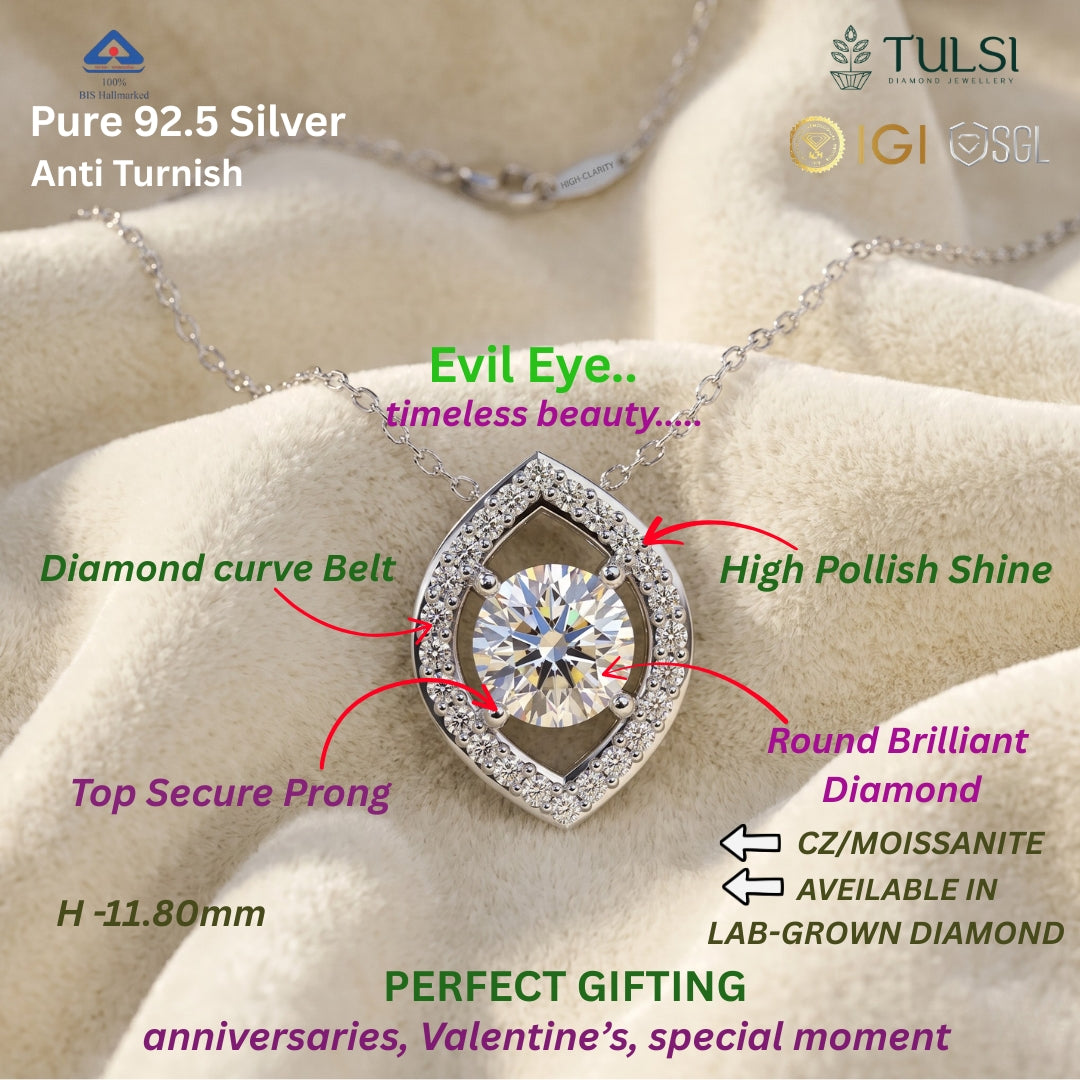 Solitaire Evil Eye Diamond Pedant