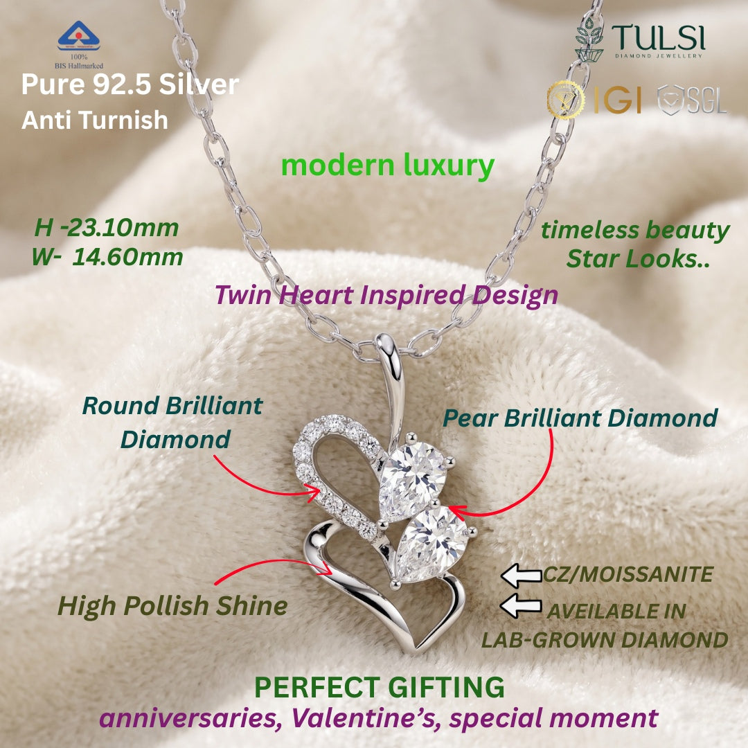Twin Heart Diamond Pendant