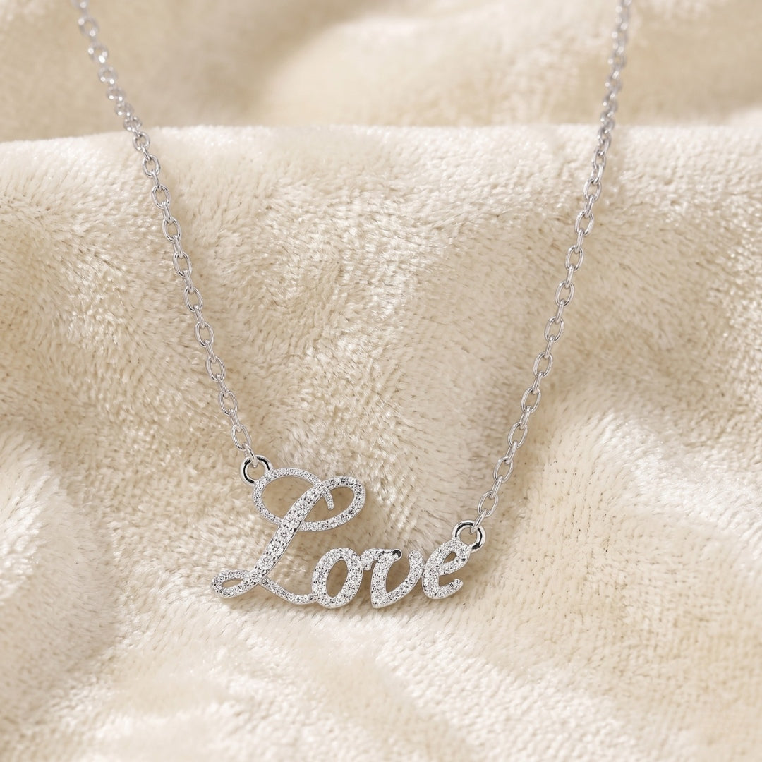 Diamond Love Script Pendant Main image