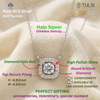 Nova Halo Sqwer Diamond Pendant
