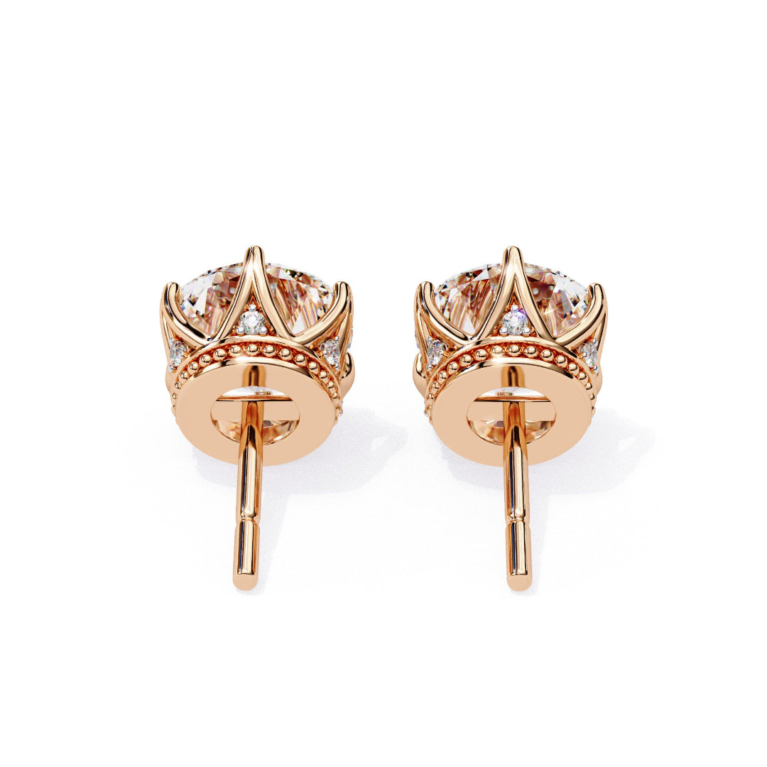 Solitaire Round Royal Star Studs✨
