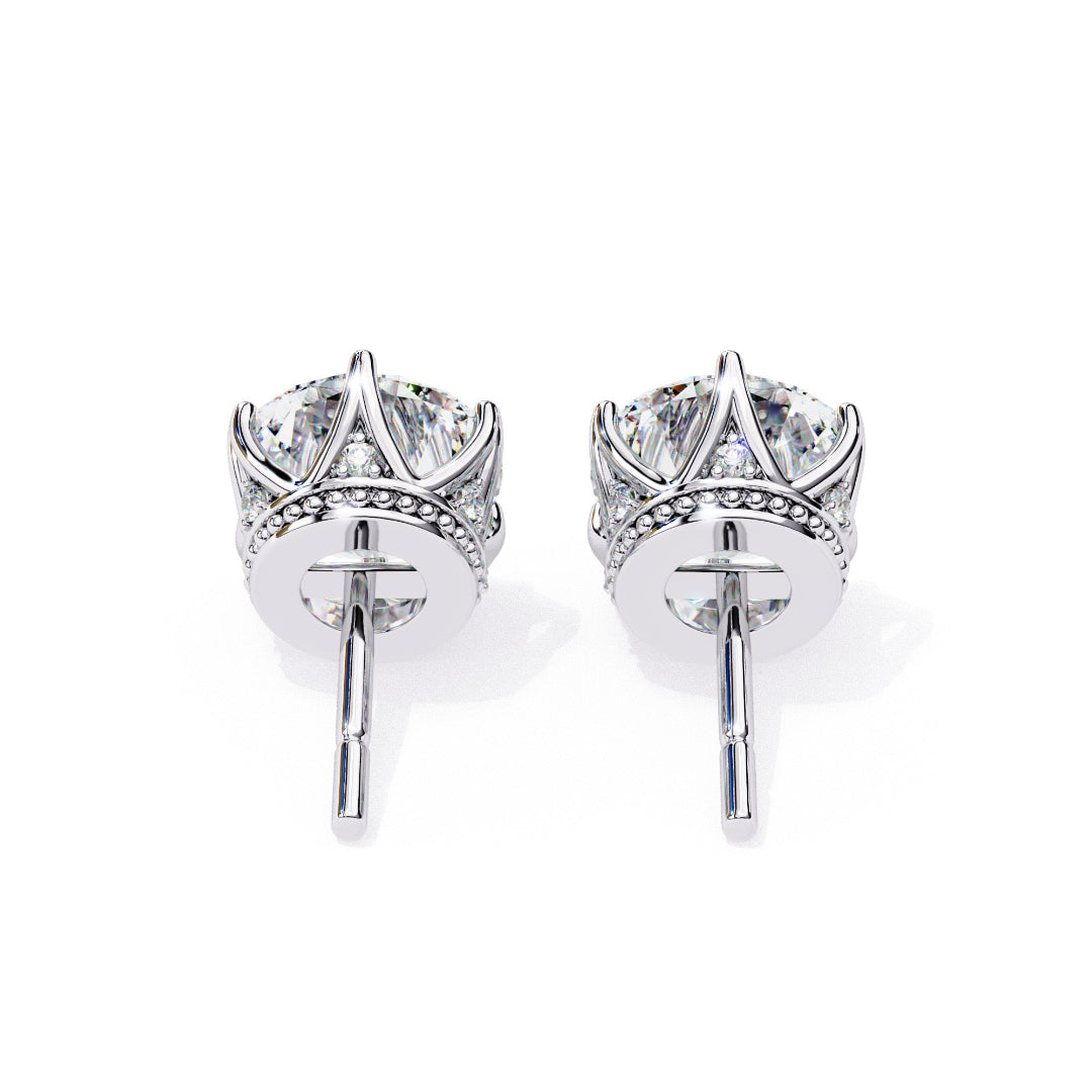 Solitaire Round Royal Star Studs✨