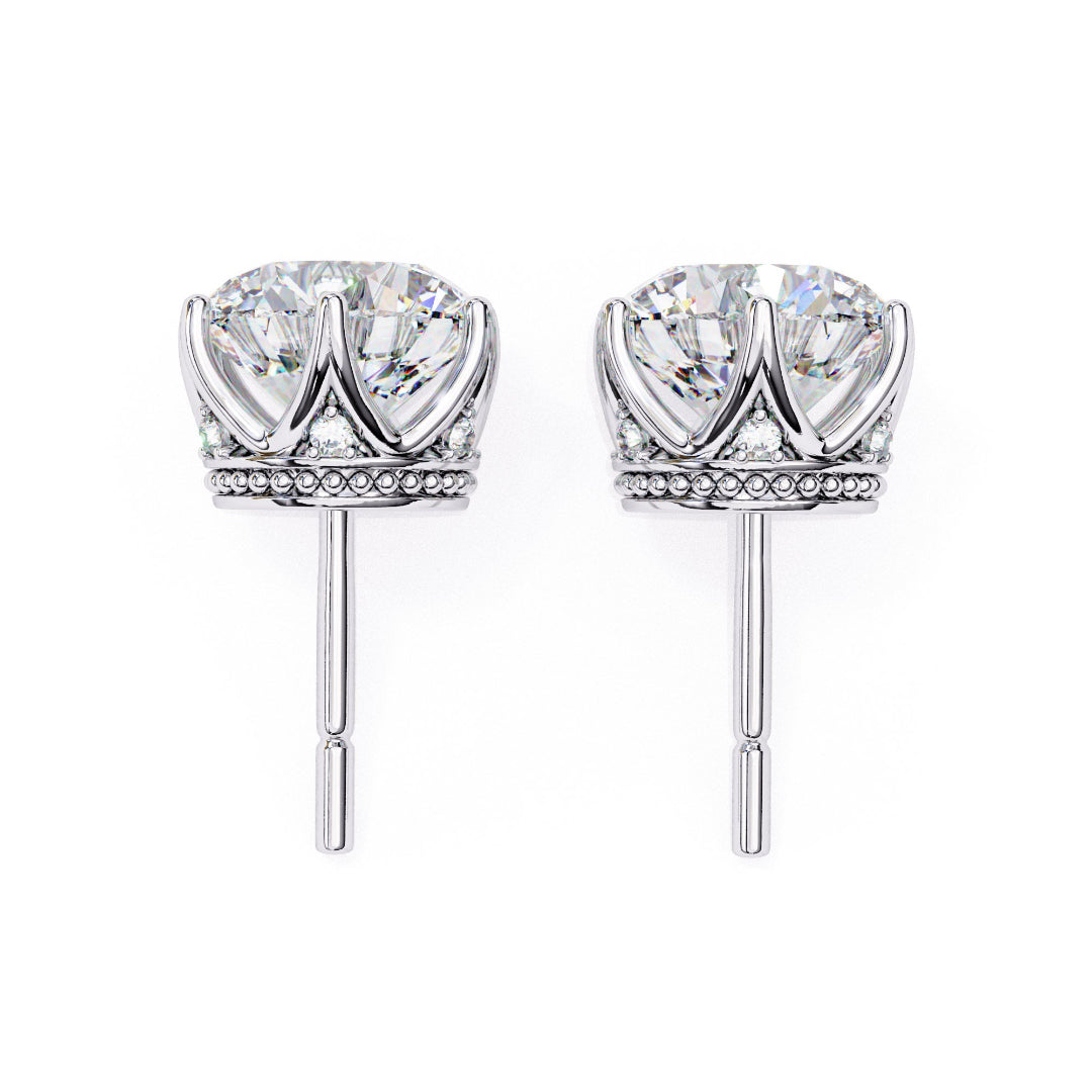 Solitaire Round Royal Star Studs✨