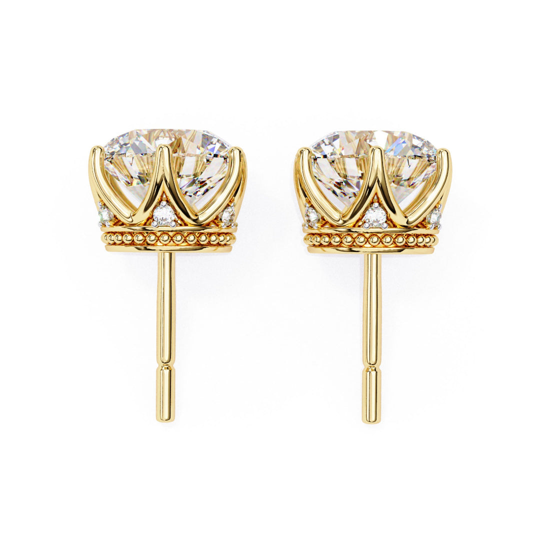 Solitaire Round Royal Star Studs✨