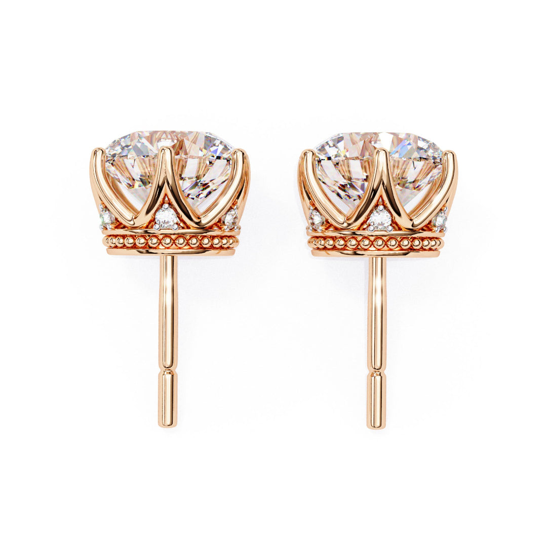 Solitaire Round Royal Star Studs✨