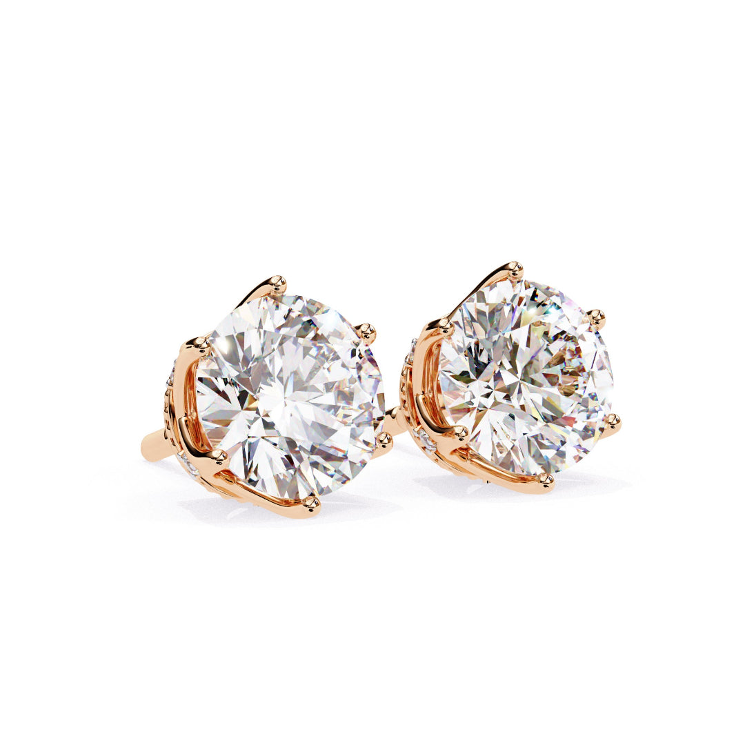 Solitaire Round Royal Star Studs✨