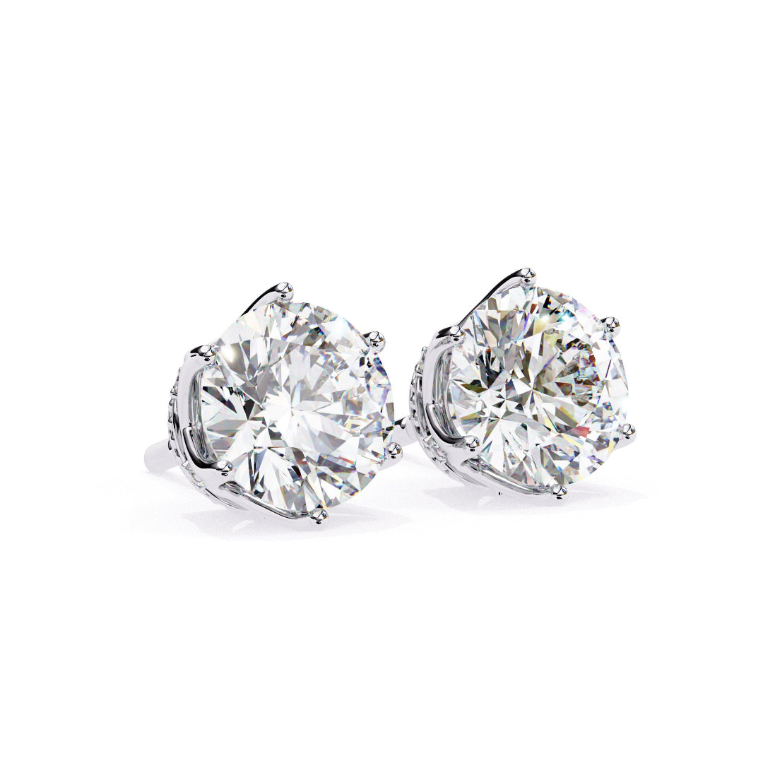 Solitaire Round Royal Star Studs✨