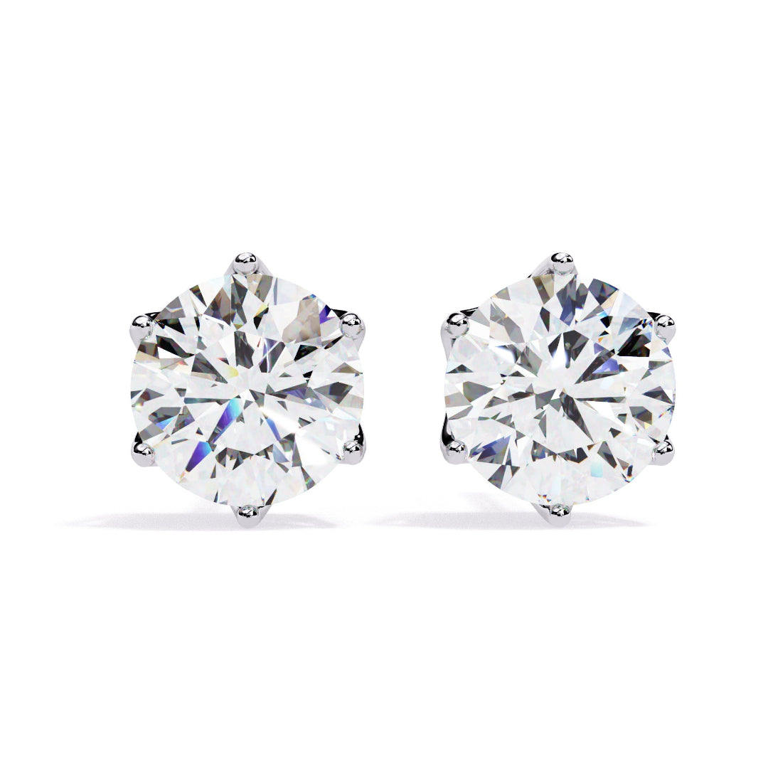 Solitaire Round Royal Star Studs✨