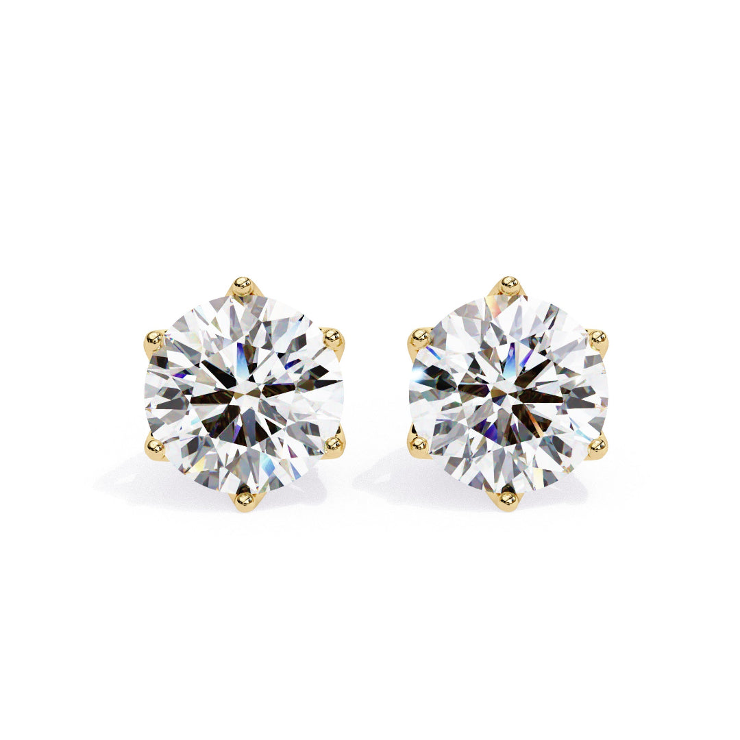Solitaire Round Royal Star Studs✨