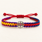 Divine Pure Silver Sri Yantra Multi-Color Thread Bracelet