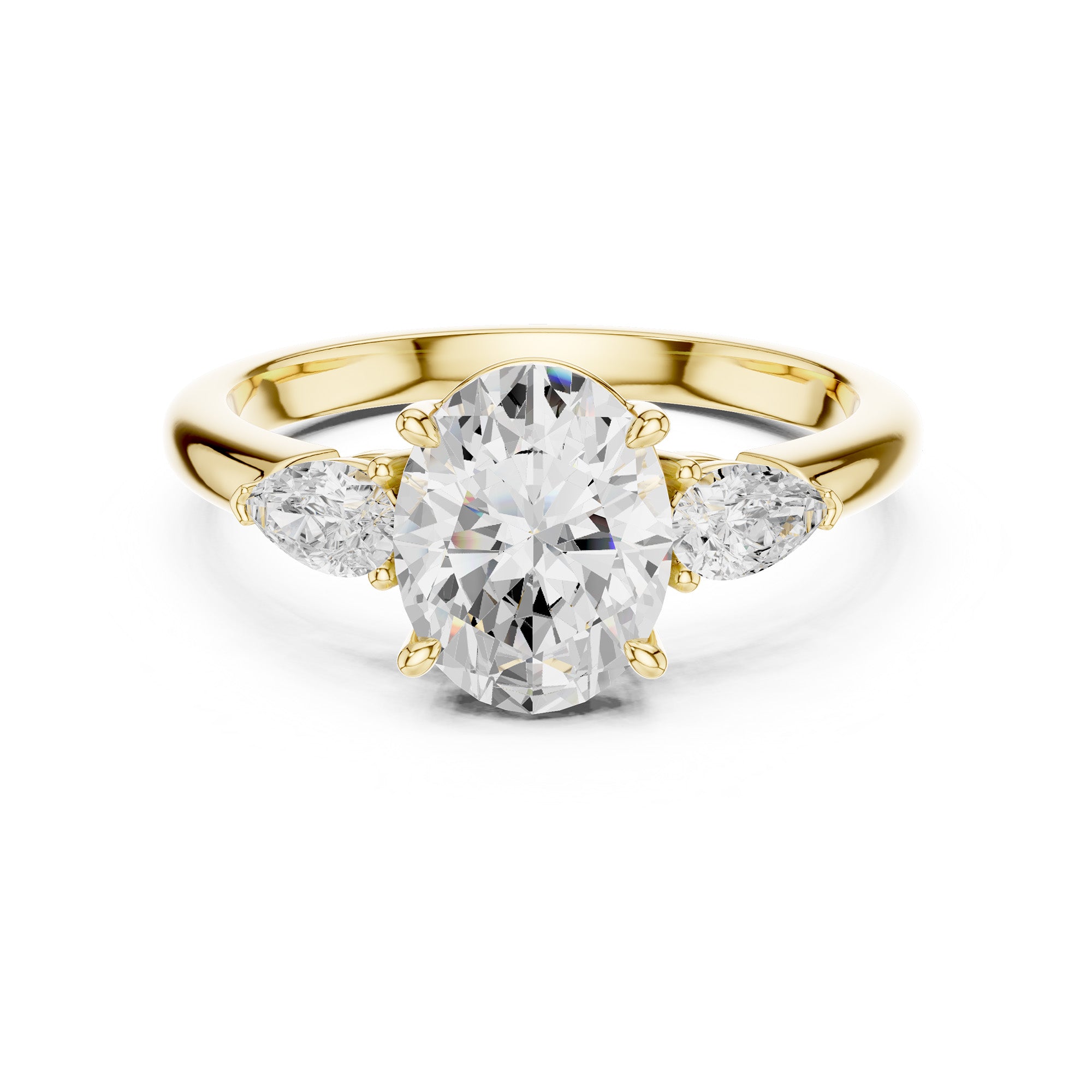 Solitaire Oval Trilogy Ring