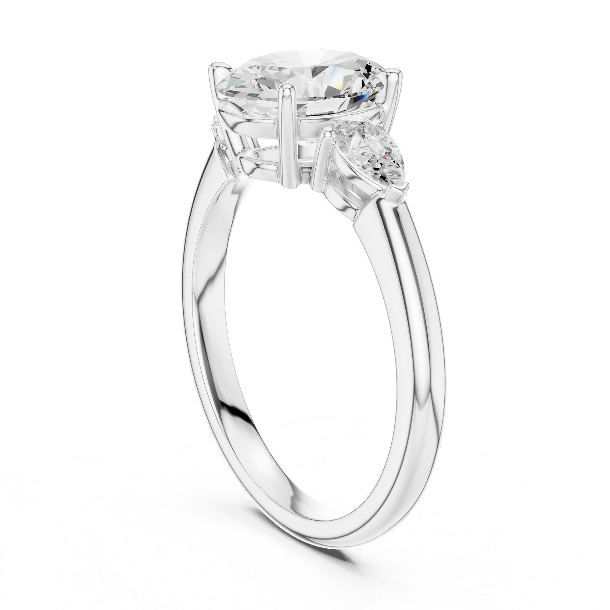 Solitaire Oval Trilogy Ring