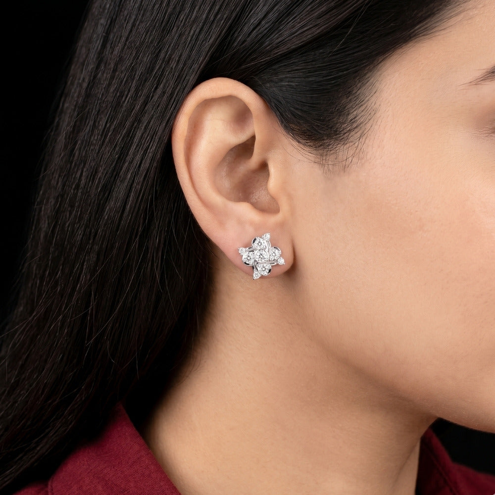 The Vortex Bloom Diamond Studs Secondary image