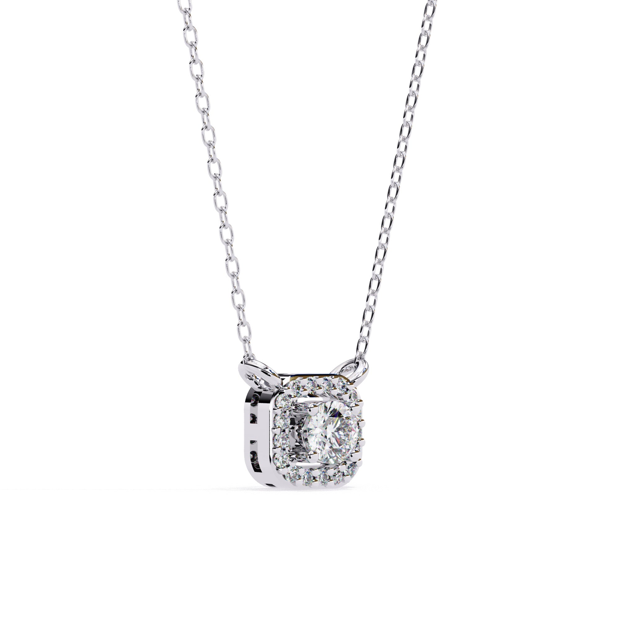 Nova Halo Sqwer Diamond Pendant