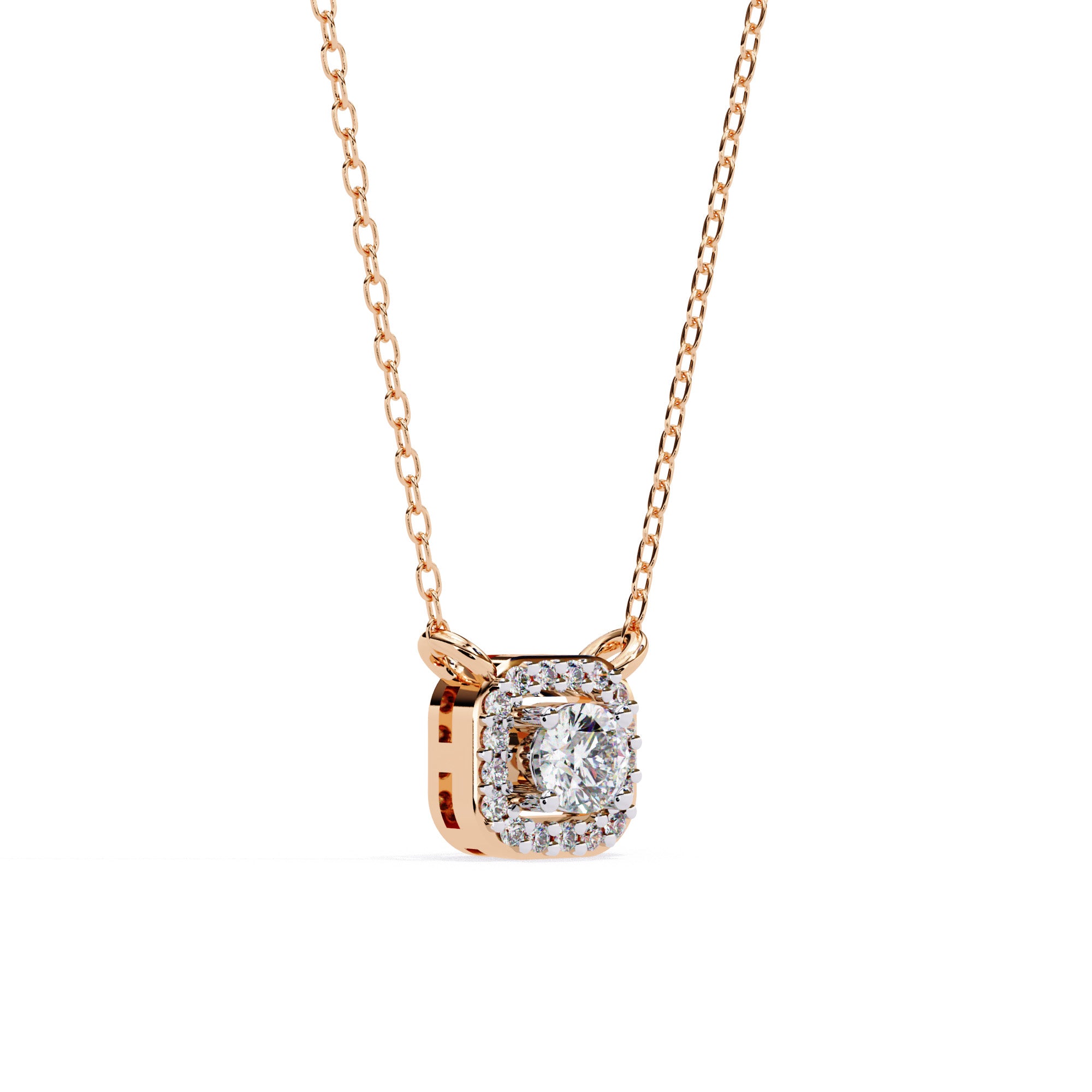 Nova Halo Sqwer Diamond Pendant