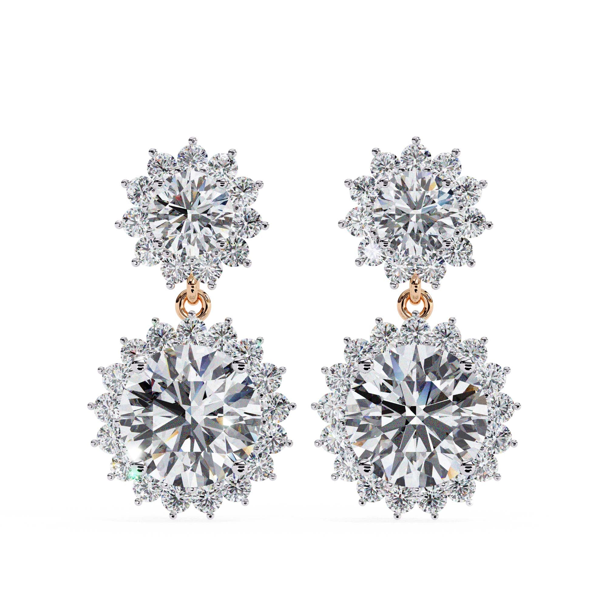 Imperial Bloom Halo Lab-Grown Diamond Earrings
