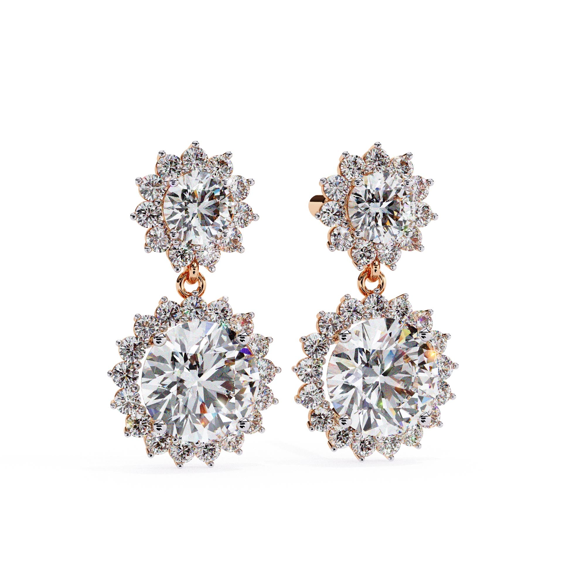 Imperial Bloom Halo Lab-Grown Diamond Earrings