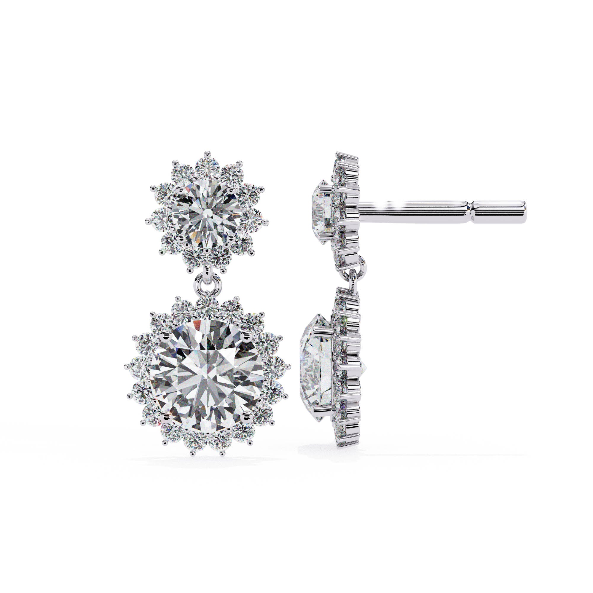Imperial Bloom Halo Lab-Grown Diamond Earrings