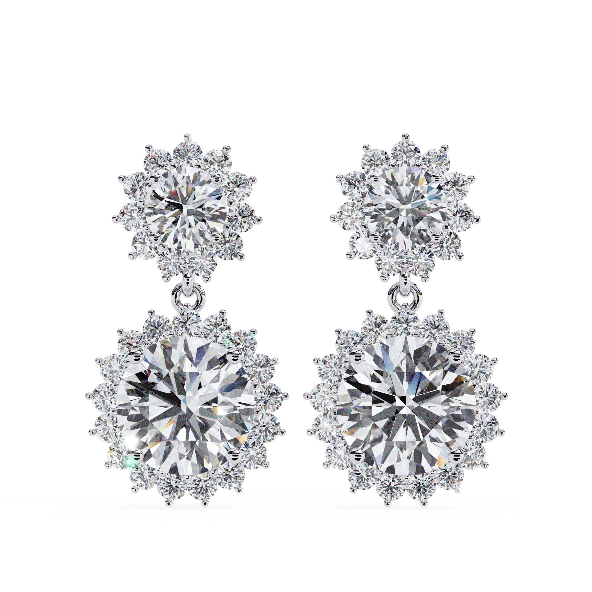 Imperial Bloom Halo Lab-Grown Diamond Earrings