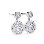 Radiance Bezel Drop Diamond Earrings