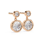 Radiance Bezel Drop Diamond Earrings
