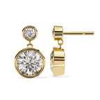 Radiance Bezel Drop Diamond Earrings