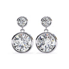 Radiance Bezel Drop Diamond Earrings