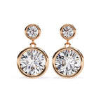 Radiance Bezel Drop Diamond Earrings
