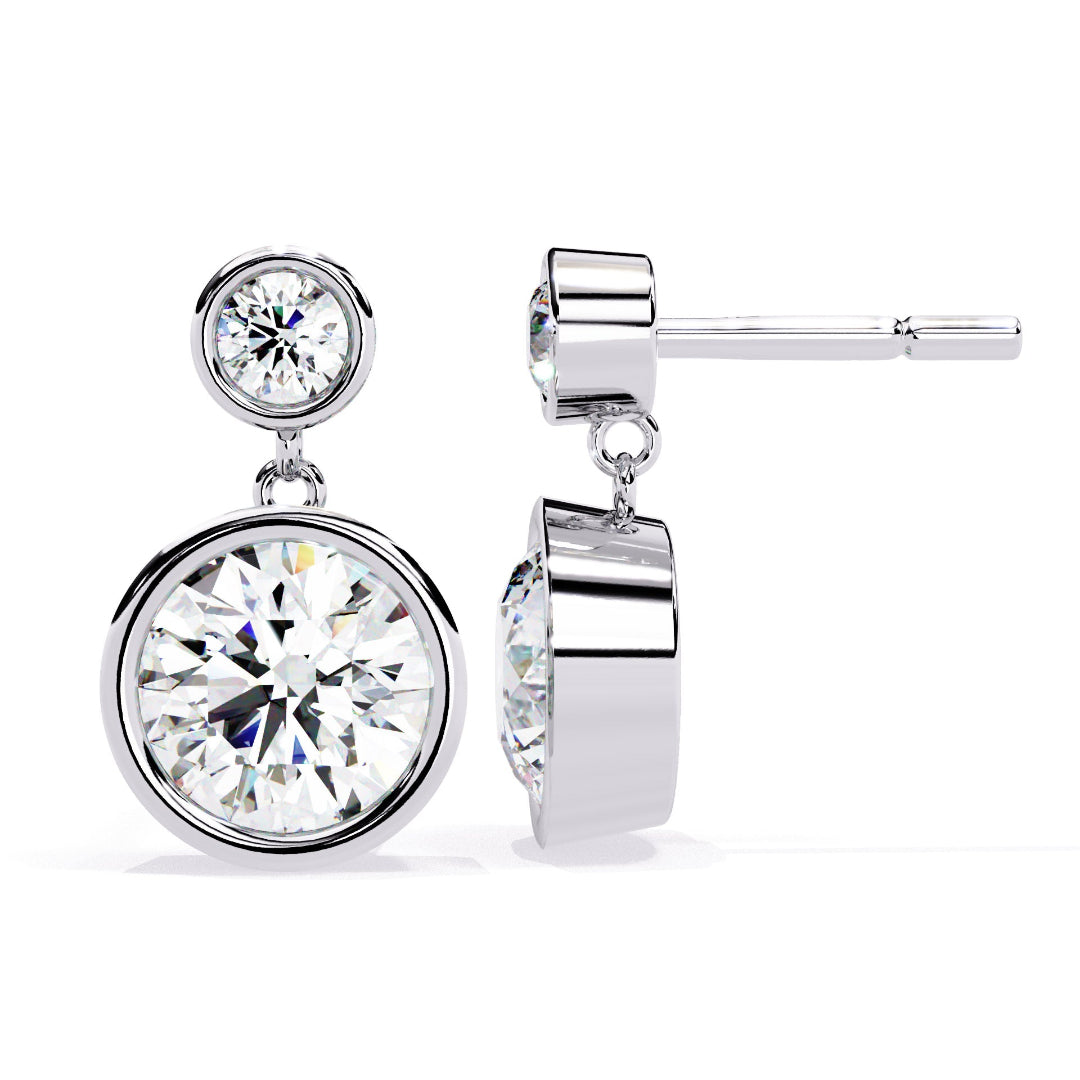 Radiance Bezel Drop Diamond Earrings Main image