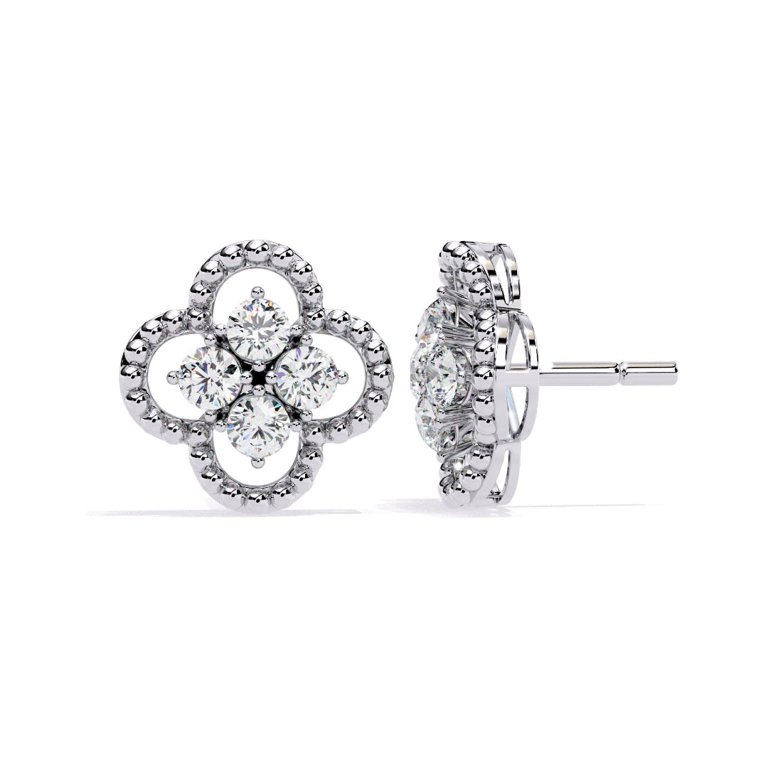 Clover Diamond Stud Earrings Main image