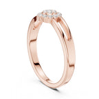 Cross Band Floral Spark Ring