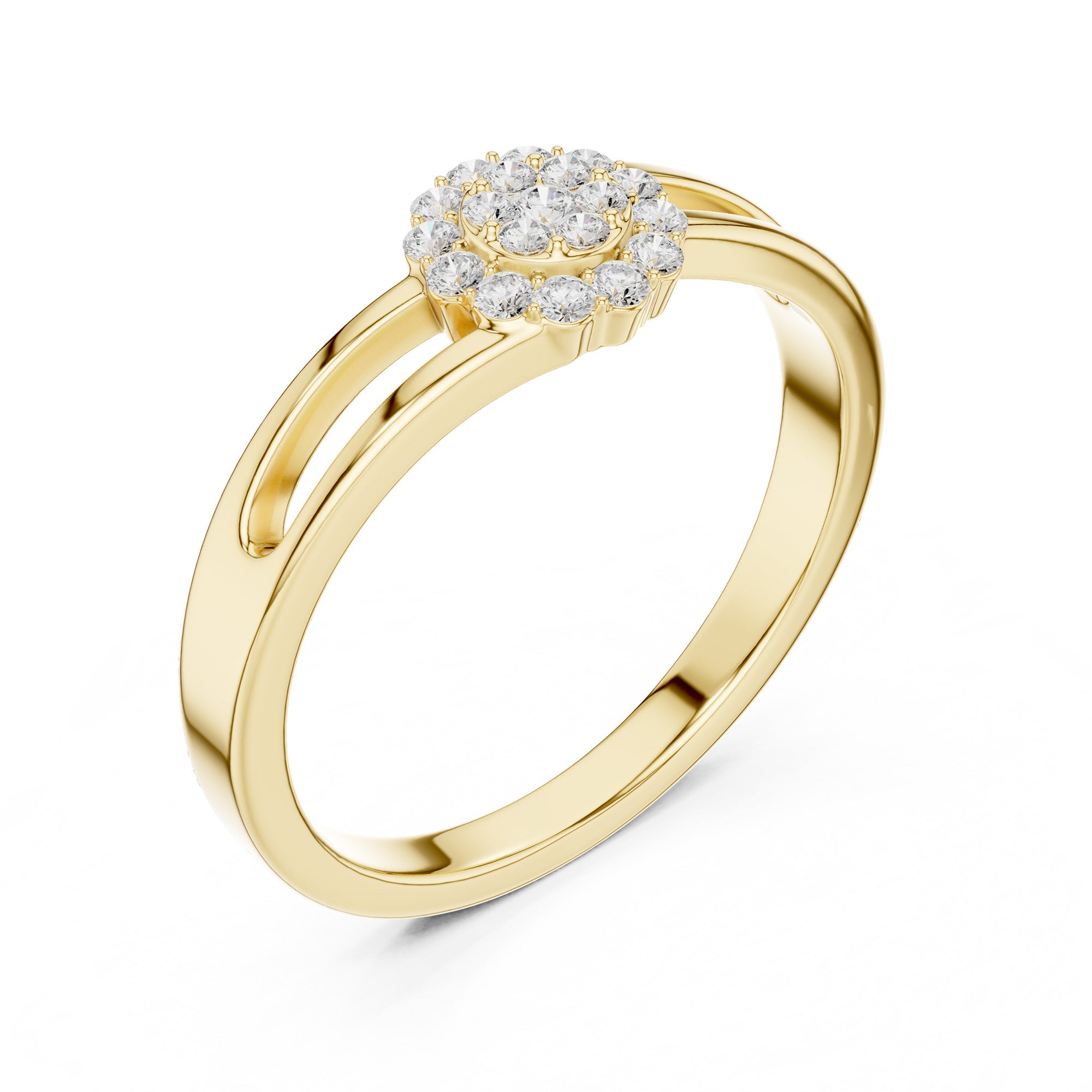 Cross Band Floral Spark Ring