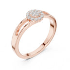 Cross Band Floral Spark Ring