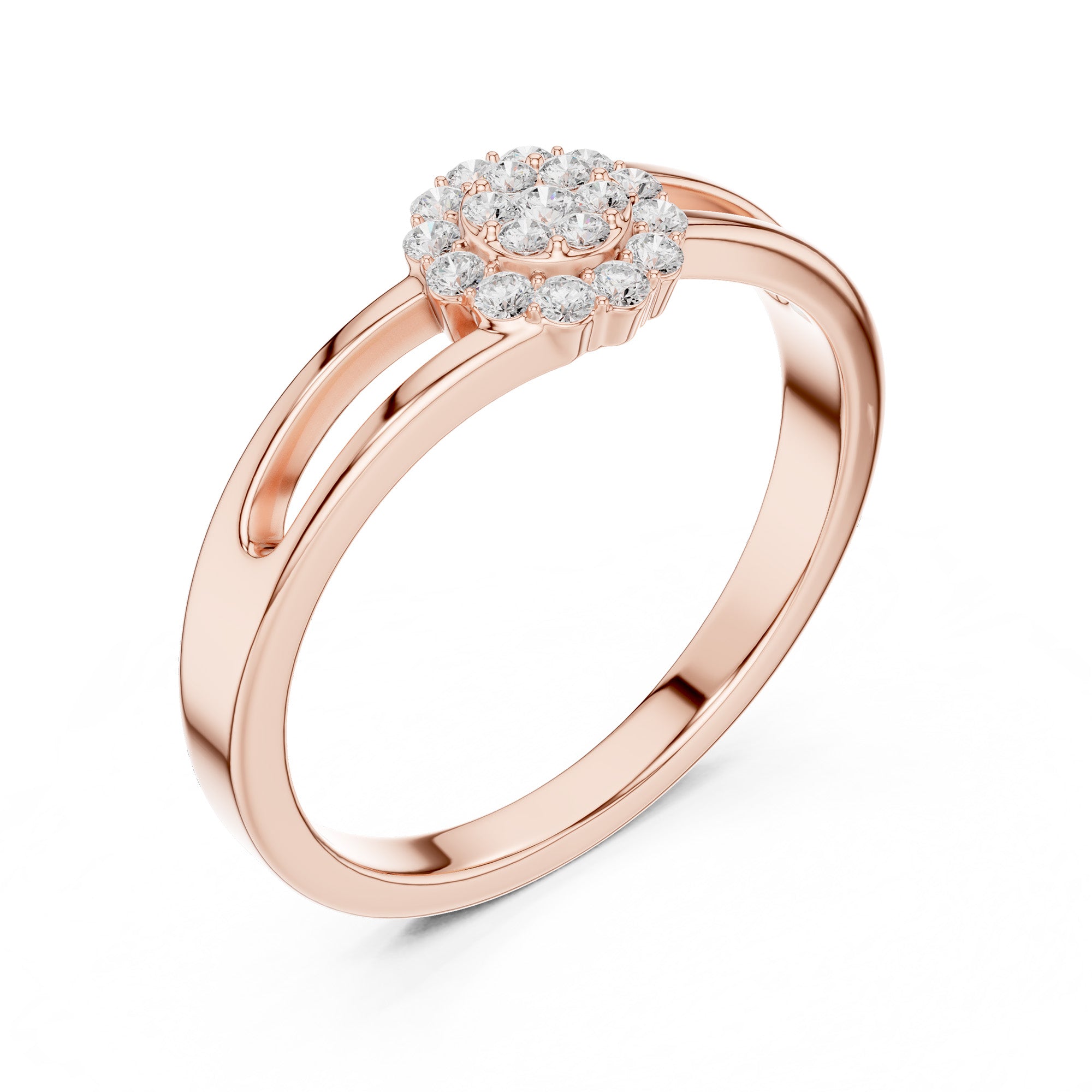 Cross Band Floral Spark Ring