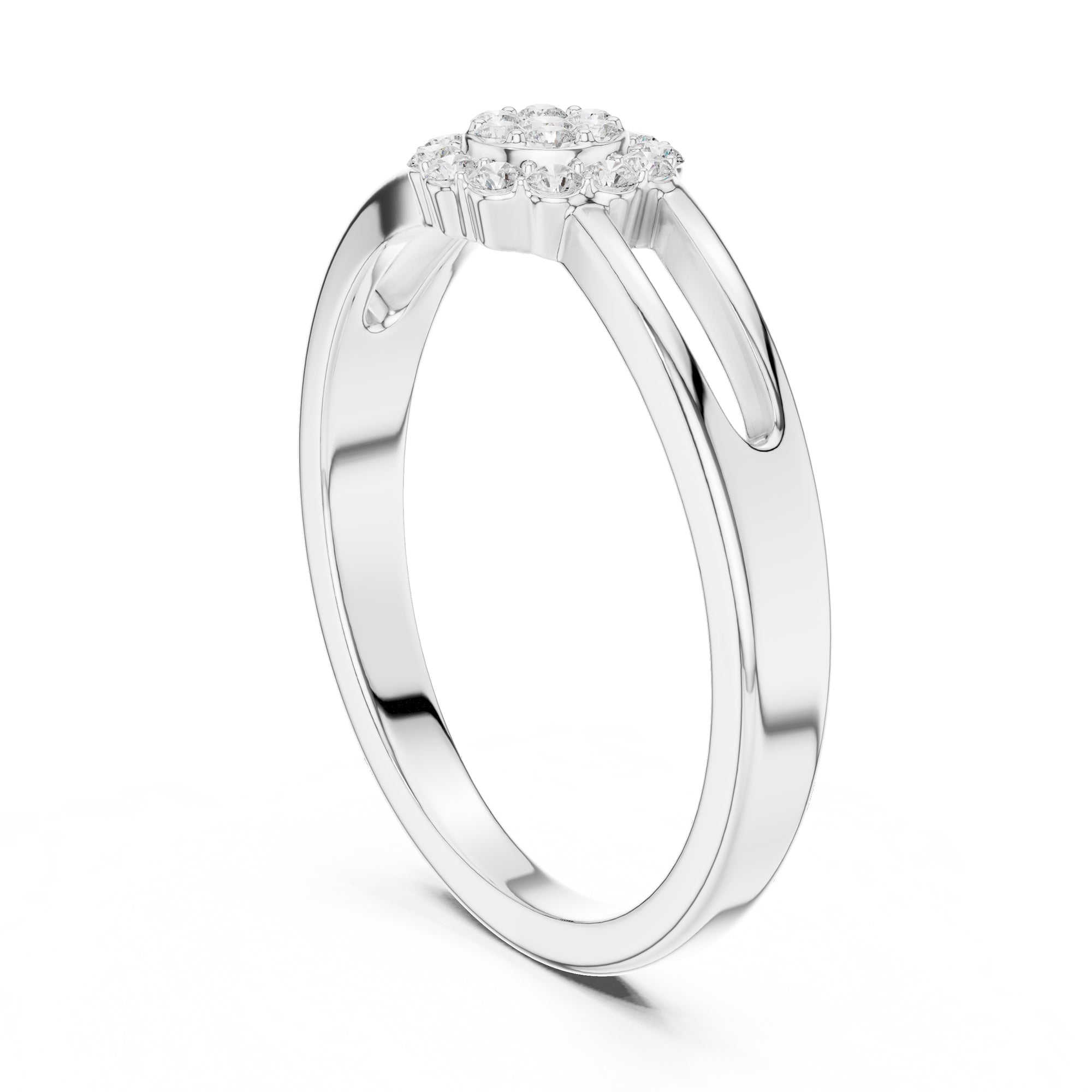 Cross Band Floral Spark Ring