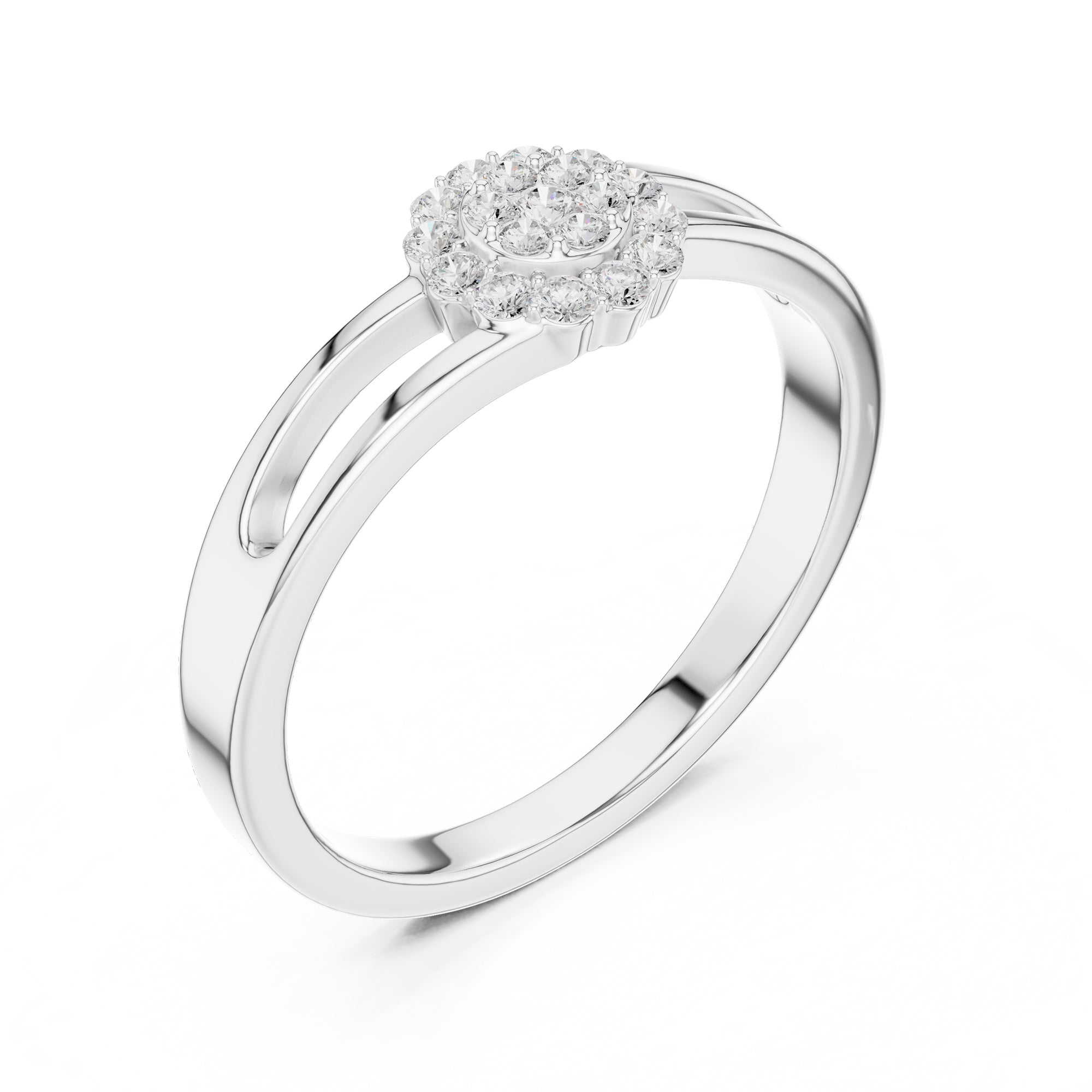 Cross Band Floral Spark Ring