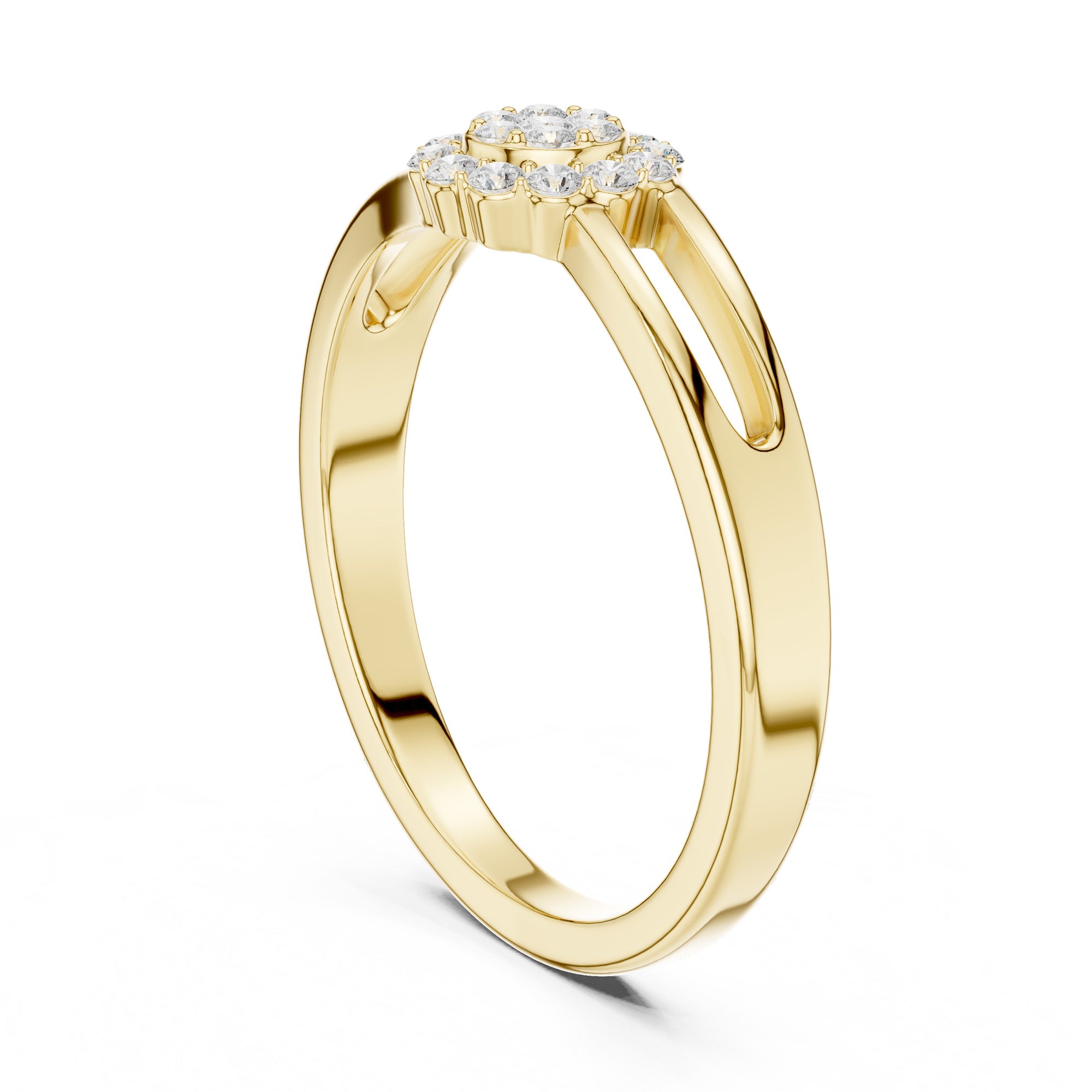 Cross Band Floral Spark Ring