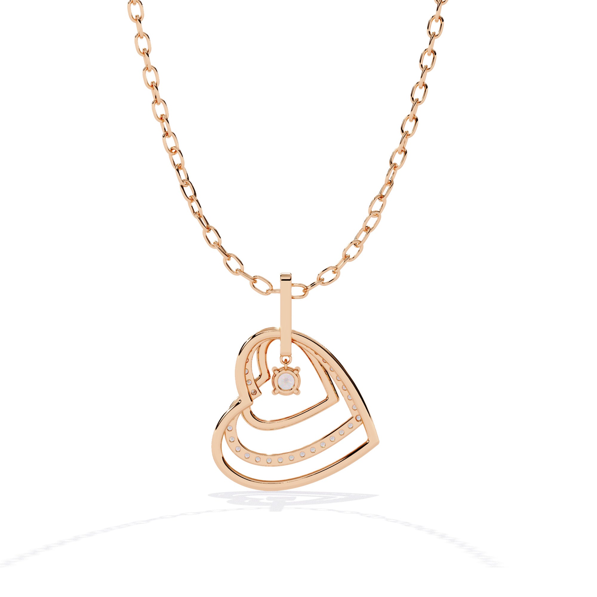 Luxes Double Heart Diamond Pendant