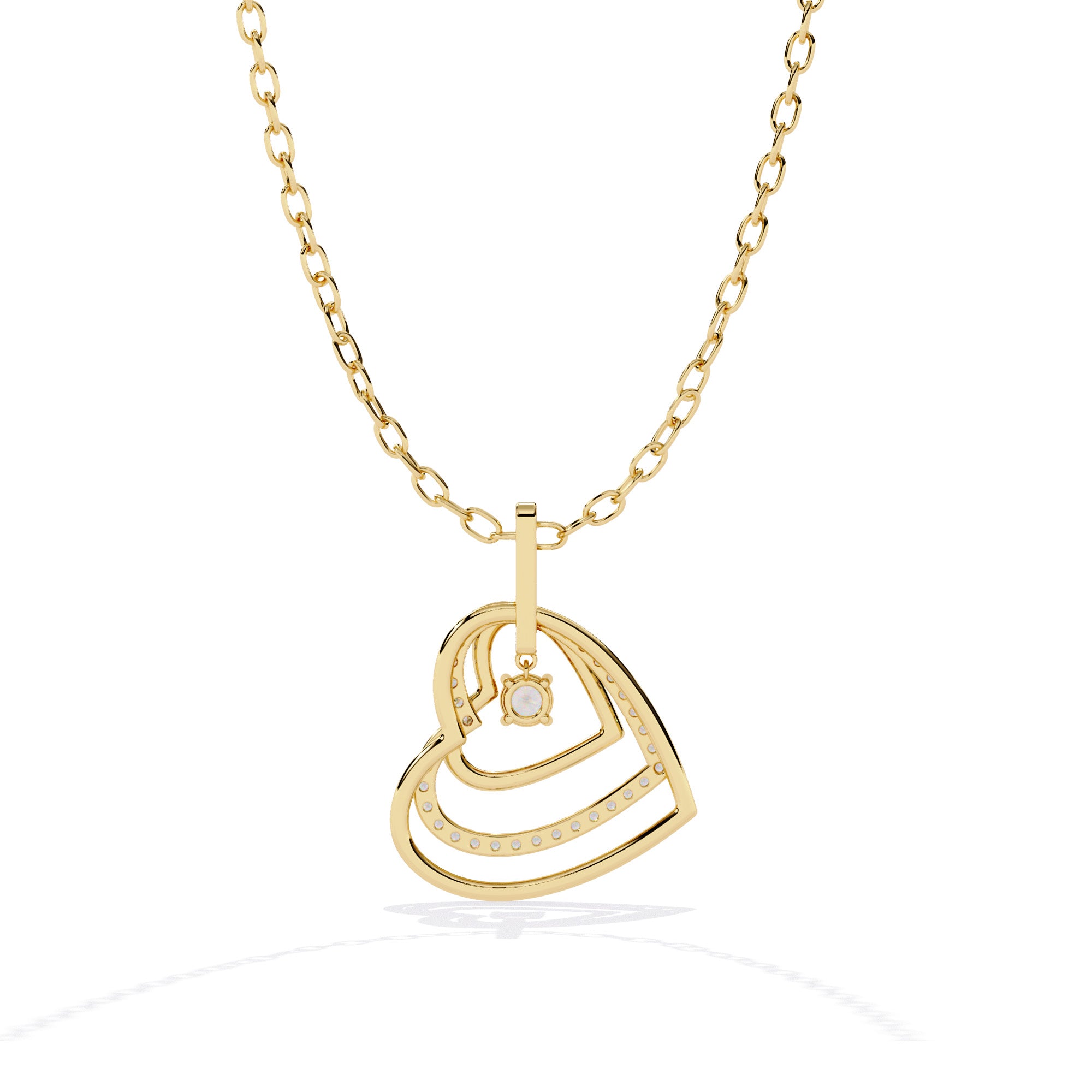 Luxes Double Heart Diamond Pendant