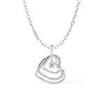 Luxes Double Heart Diamond Pendant