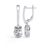 Regal Aura Oval Lab-Grown Diamond Drop Earrings