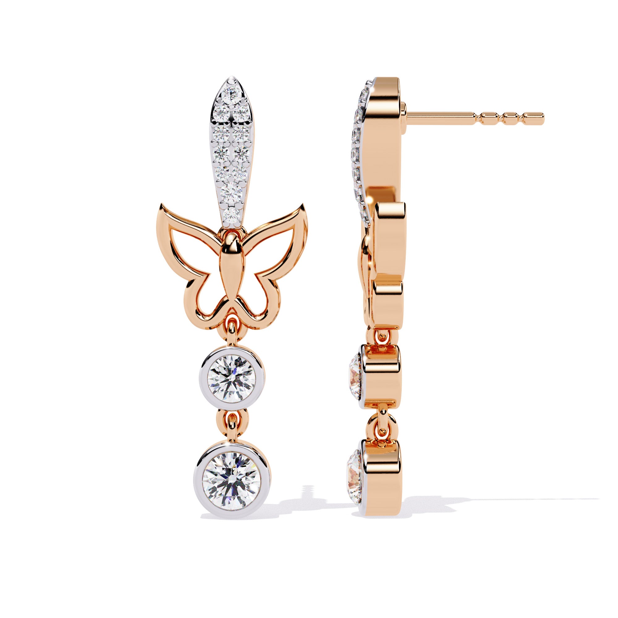 Butterfly Flutter Diamond Drop Earrings