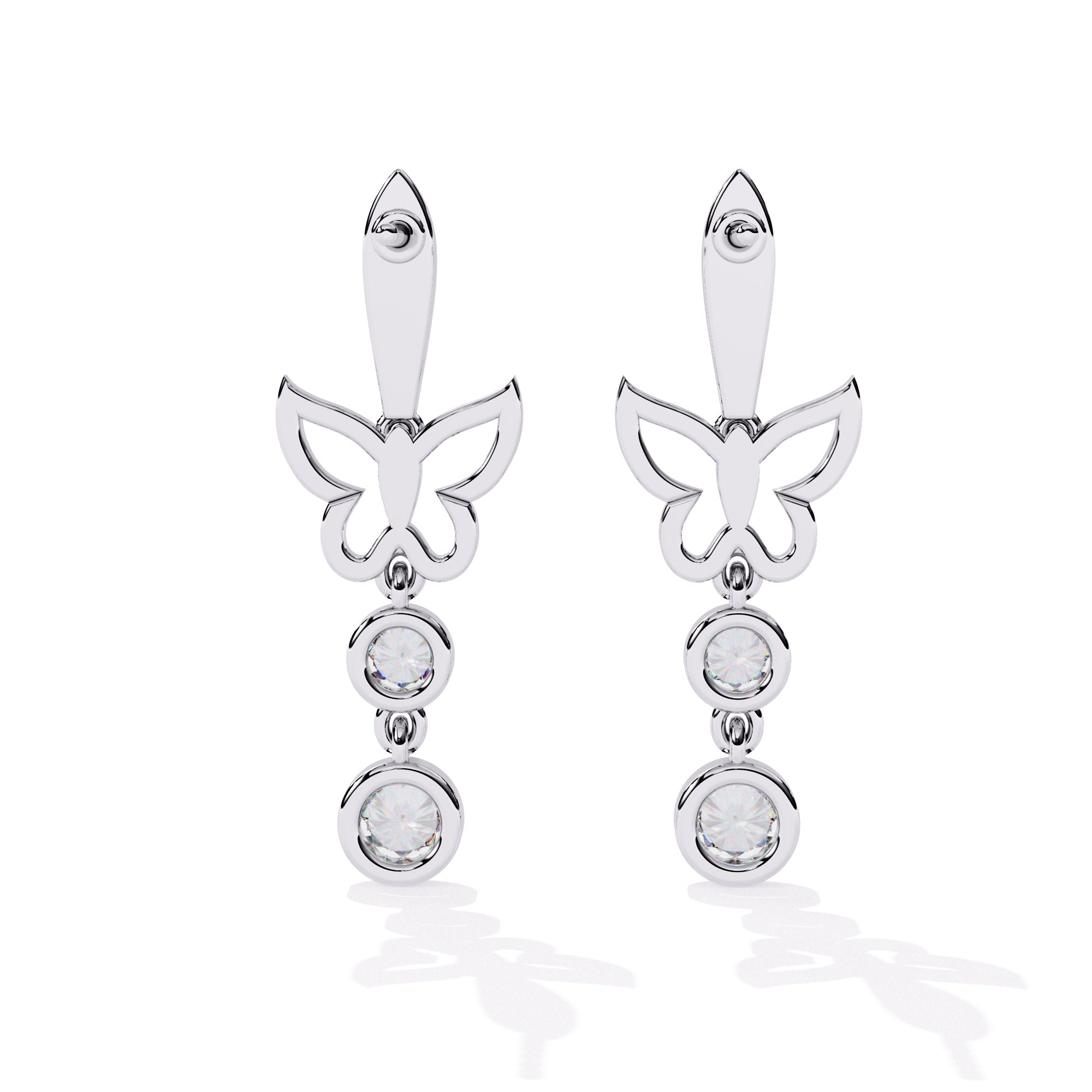 Butterfly Flutter Diamond Drop Earrings
