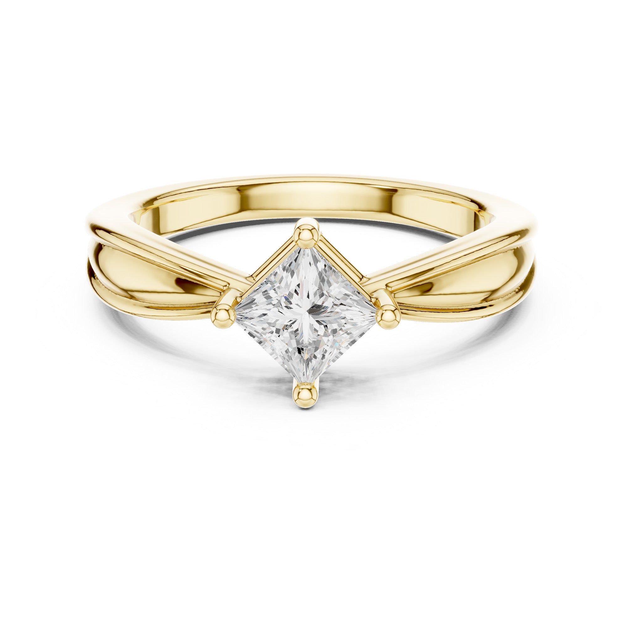 Kiara Curve Princess Diamond Ring