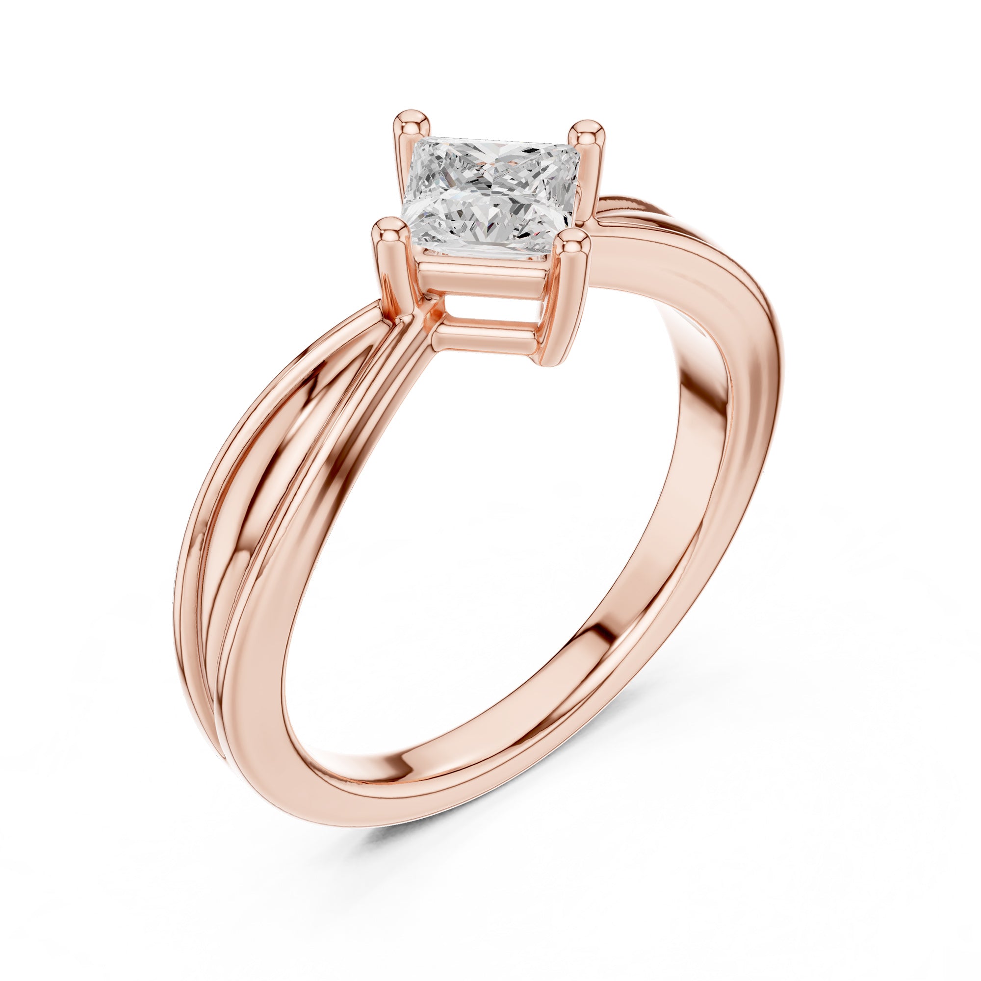 Kiara Curve Princess Diamond Ring