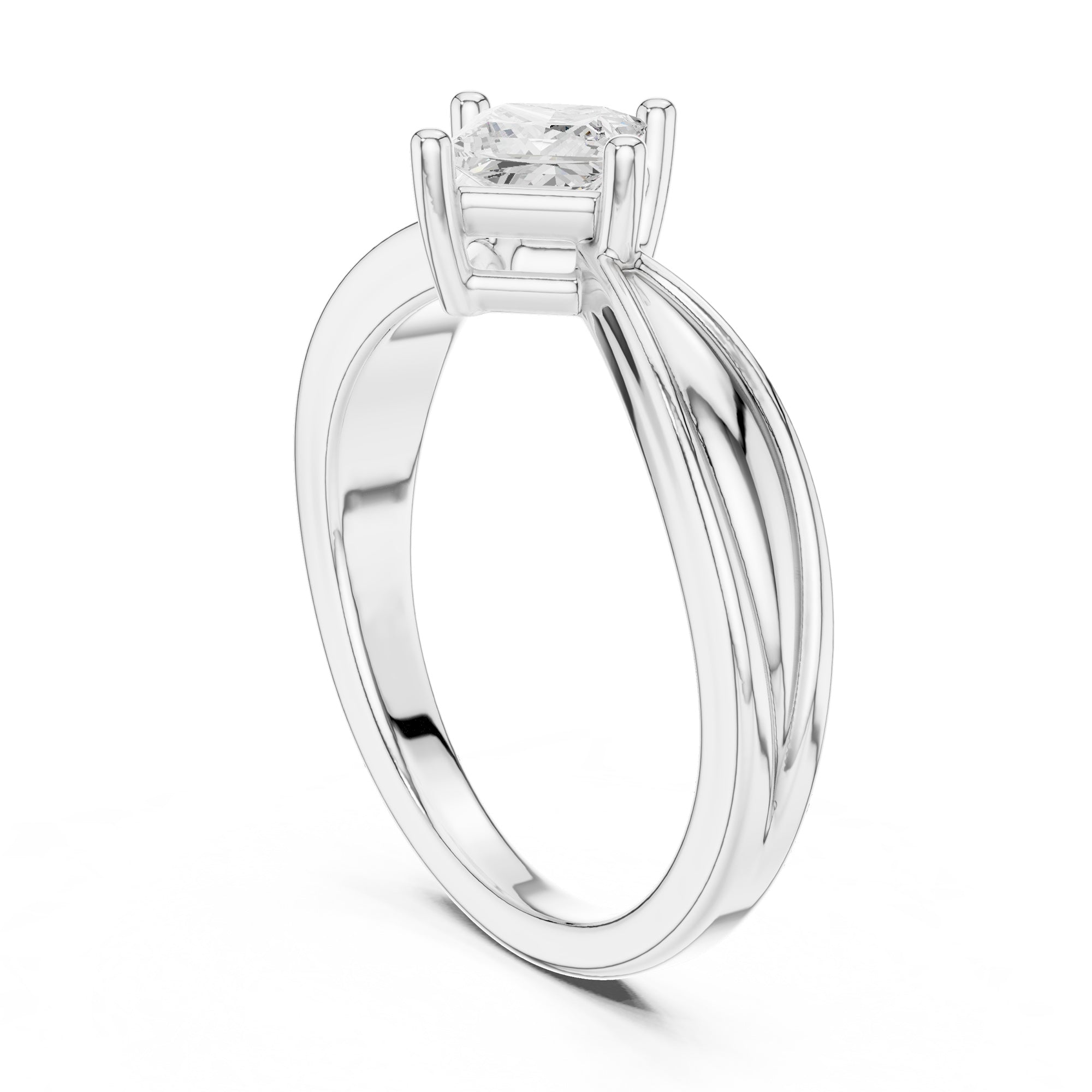 Kiara Curve Princess Diamond Ring