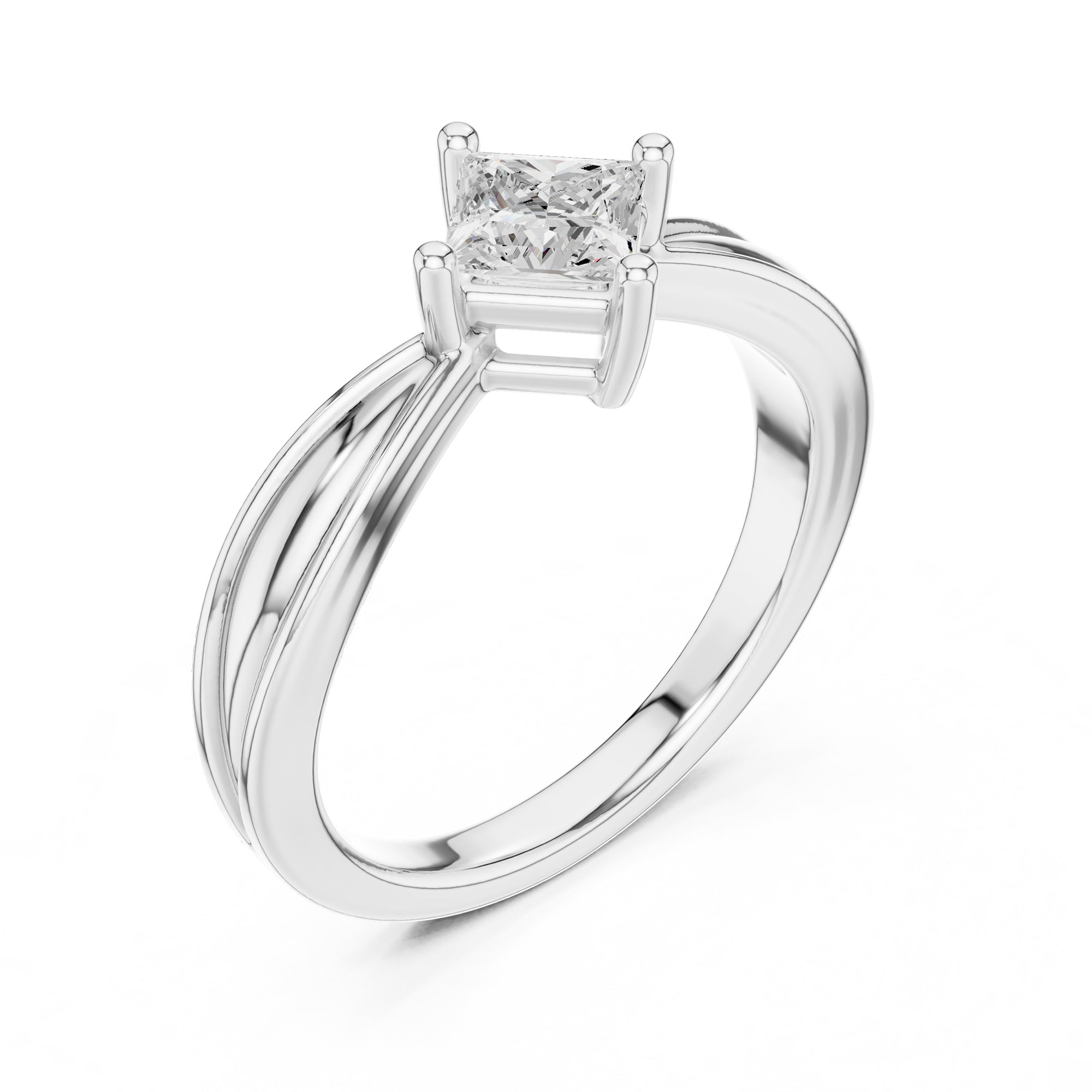 Kiara Curve Princess Diamond Ring