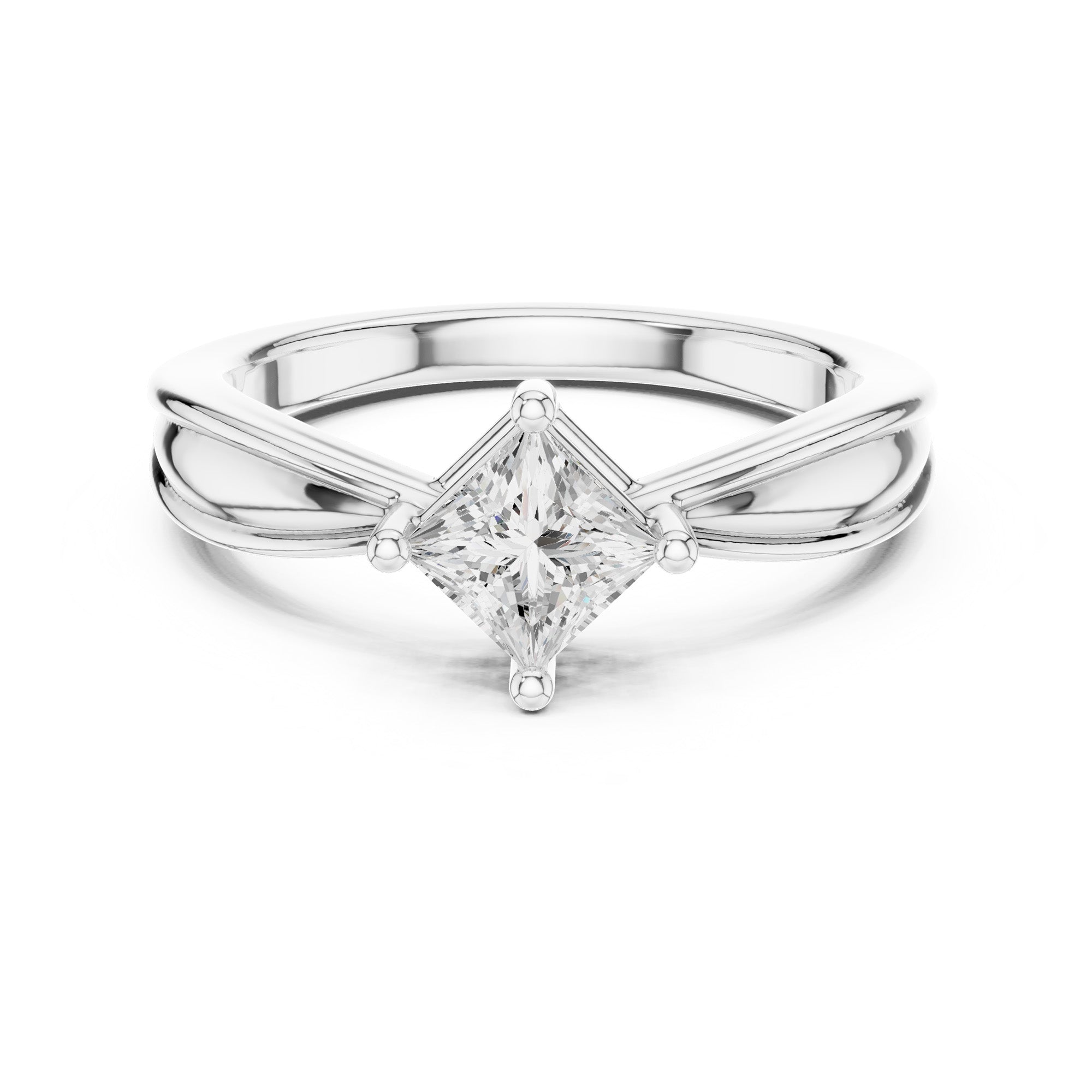 Kiara Curve Princess Diamond Ring