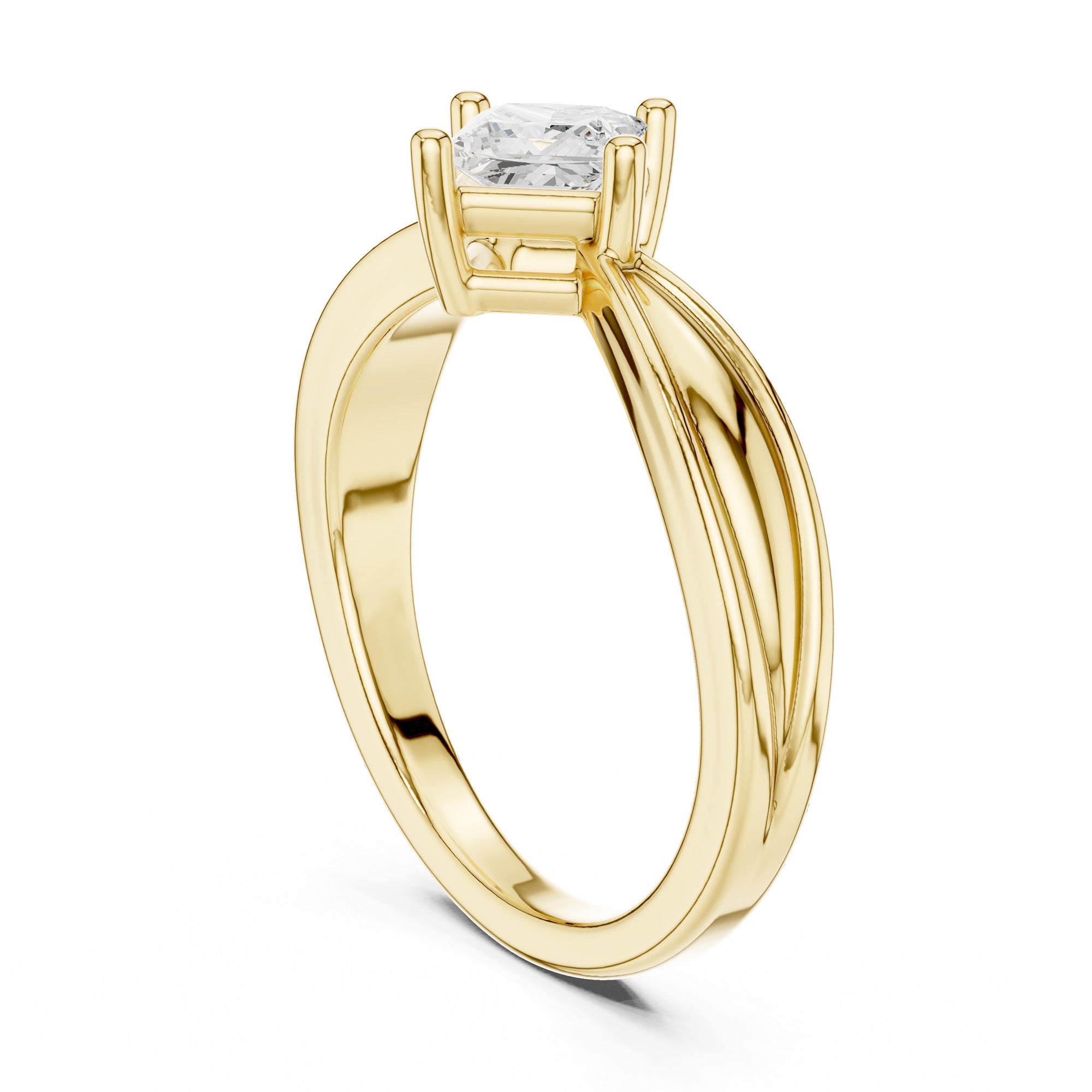 Kiara Curve Princess Diamond Ring