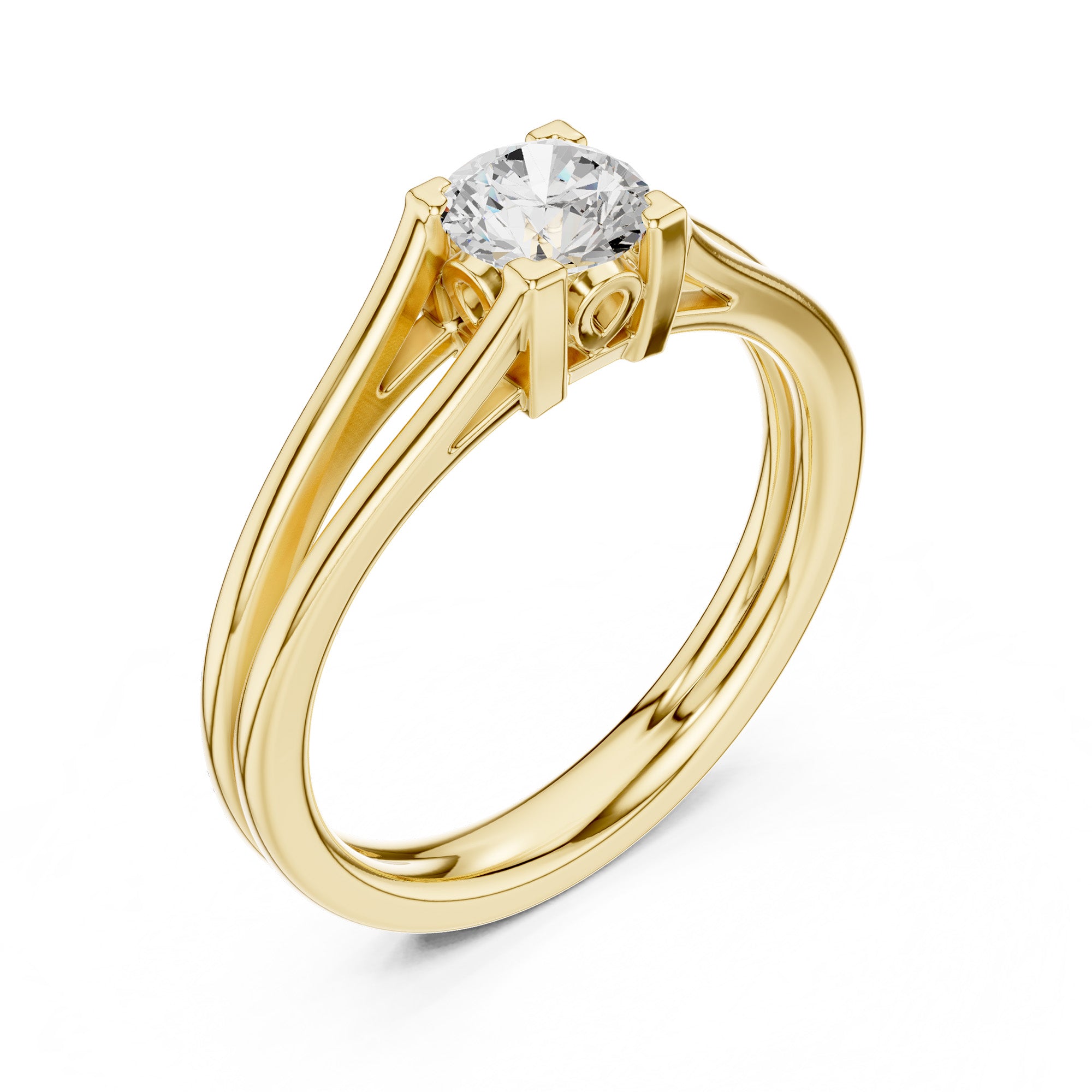 Kia Solitaire Twin Band Ring